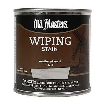 Old Masters 12716 Wiping Stain Weathered Wood Liquid 0.5 pt Can