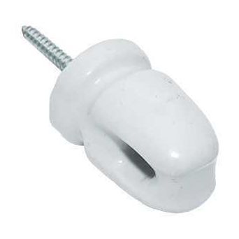 Zareba WP1929 Large Lag Screw Insulator Polyrope Polywire Ceramic White Screw Mounting