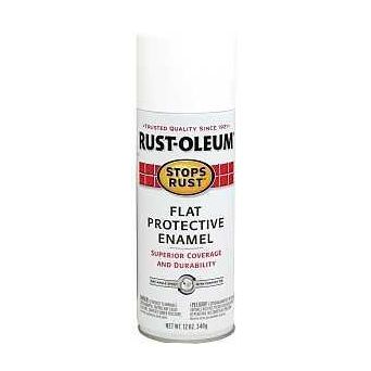 PAINT SPRAY ENML FLAT WHT 12OZ