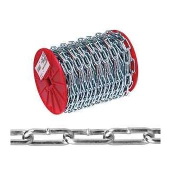 Campbell 0726827 Straight Link Coil Chain #2 125 ft L 310 lb Working Load Steel Zinc