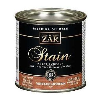 ZAR 12906 Wood Stain Amber Liquid 0.5 pt Can