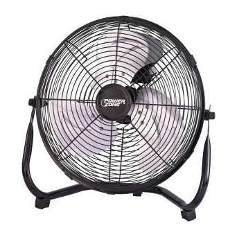 PowerZone LF-14 Floor Fan 120 VAC 14 in Dia Blade 3-Blade 3-Speed 120 deg Rotating Black