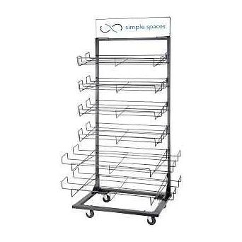 Simple Spaces RK-A01 Door Mat Display Stand 220 lb 40-1/2 in OAW 28-1/2 in OAD 75-1/4 in OAH 6-Shelf Metal