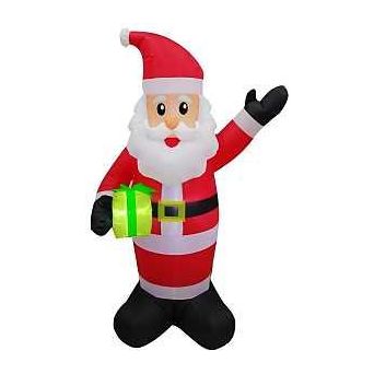 Hometown Holidays 90339 Christmas Inflatable Santa/Candy Cane 6 ft H Nylon Red Super LED Bulb