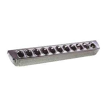 Miller 9822 Poultry Ground Feeder 22-Compartment Rolled Edge Steel Galvanized