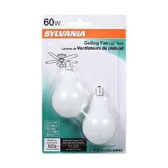 Sylvania 10777 Incandescent Bulb 60 W A15 Lamp Candelabra E12 Lamp Base 625 Lumens 4100 K Color Temp