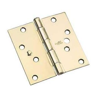 National Hardware 512 Series N830-401 Door Hinge 4 in H Frame Leaf Steel Bright Brass Flush Removable Pin 55 lb