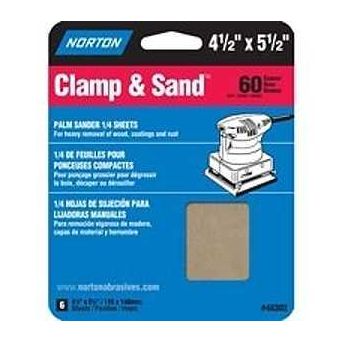 Norton 48302 Multi-Stand Sheet 4-1/2 in W 5-1/2 in L 60 Grit Coarse Aluminum Oxide Abrasive Paper Backing