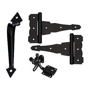 National Hardware DPV878 Series N343-467 Self-Latching Gate Kit Steel Black 1-Piece