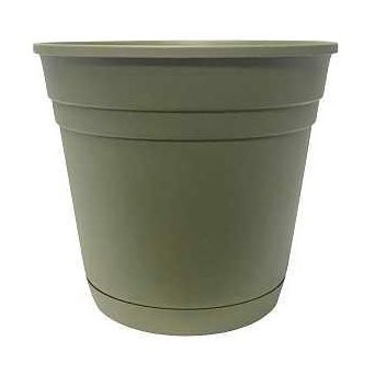 Southern Patio RN1608OG Planter 16 in Dia Poly Resin Olive Green