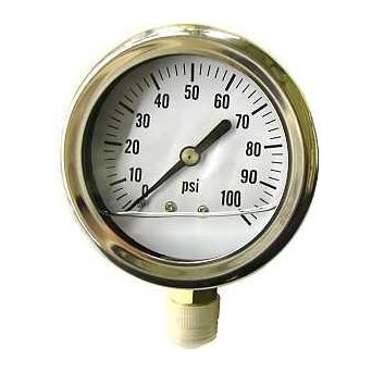 Green Leaf LG 100 1 PK Pressure Gauge Liquid Filled
