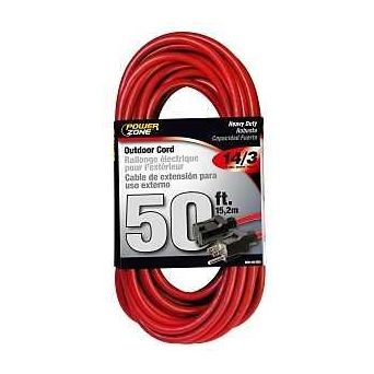 PowerZone OR514730/506730 Extension Cord 14 AWG Cable 50 ft L 125 V Red