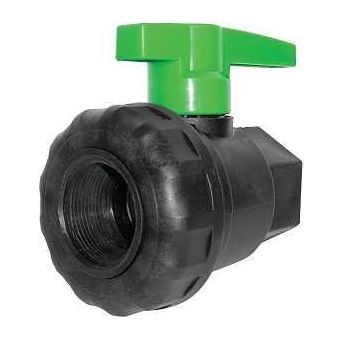 Green Leaf SU150E Ball Valve 1-1/2 in Connection Female NPT 125 psi Pressure Polypropylene Body