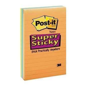 Post-it 4645-35SAN Super Sticky Note Assorted Neon
