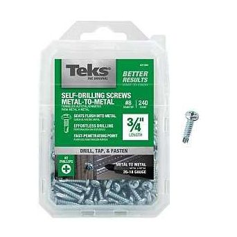 Teks 21364 Screw #8 Thread 3/4 in L Coarse Thread Pan Head Phillips Drive Self-Drilling Self-Tapping Point Steel