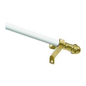 Kenney KN386/1 Cafe Rod 7/16 in Dia 28 to 48 in L Metal White