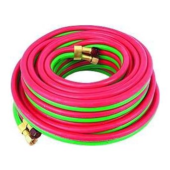 Forney 86145 Welder Torch Hose 1/4 in ID 25 ft L 100 psi Pressure 9/16-18 Thread Neoprene Green/Red