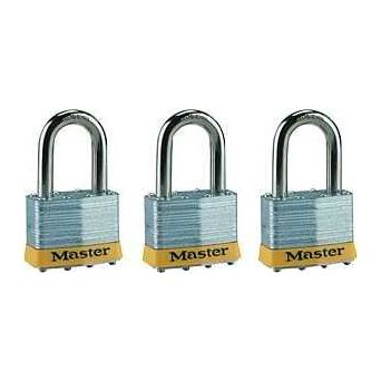 Master Lock 5TRILFPF Padlock Keyed Alike Key 3/8 in Dia Shackle 1-1/2 in H Shackle Boron Alloy Shackle Steel Body