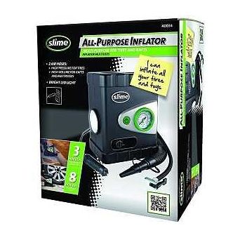 Slime 40034 Deluxe All Purpose Tire Inflator 12 V 0 to 100 psi Pressure Dial Gauge