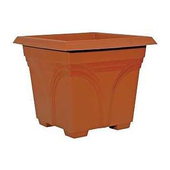 Southern Patio DP1510TC Deck Planter 13.08 in H 14.88 in W 14.88 in D Square Plastic Terracotta
