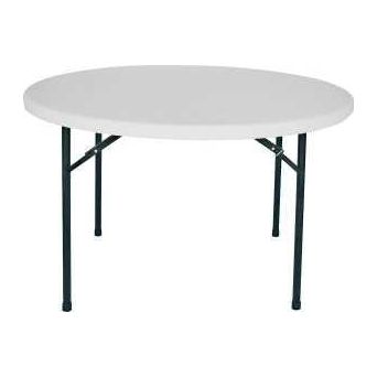 Simple Spaces BT048X001A Folding Table 48 in OAW 48 in OAD 29-1/4 in OAH Steel Frame Polyethylene Tabletop