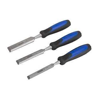 Vulcan JL-CH3PC Chisel Set with Striking Cap 4-Piece CRV Polished Blue and Black
