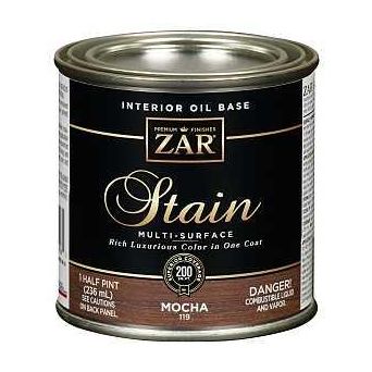 ZAR 11906 Wood Stain Mocha Liquid 0.5 pt Can