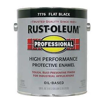 Rust-Oleum 7776402 Enamel Paint Oil Flat Black 1 gal Can 230 to 390 sq-ft/gal Coverage Area