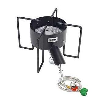 Bayou Classic KAB6 Bayou Cooker with Hose Guard 1-Burner LPG 210000 Btu Manual Ignition Steel