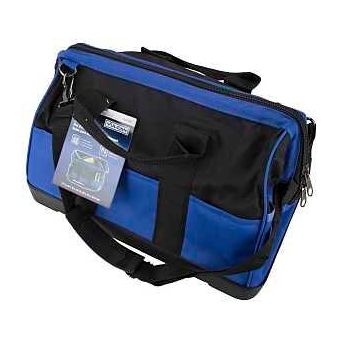 Vulcan JL-89022P Contractor's Tool Bag 9-1/2 in W 17 in D 12 in H 22-Pocket Nylon Black/Blue