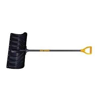 True Temper 1603500 Snow Pusher 24-1/2 in W Blade Polyethylene Blade Steel Handle D-Shaped Handle 38.3 in L Handle