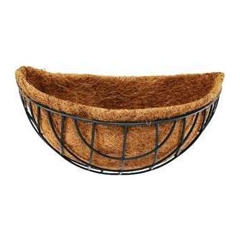 Landscapers Select GB-4315-3L Wall Basket with Natural Coconut Liner Half Circle 22 lb Natural Coconut/Steel