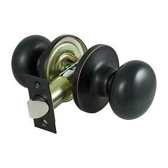 ProSource TFX730V-PS Passage Knob Metal Aged Bronze 2-3/8 to 2-3/4 in Backset 1-3/8 to 1-3/4 in Thick Door