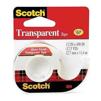 Scotch 144 Office Tape 450 in L 1/2 in W Acetate Backing