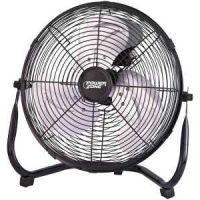 PowerZone LF-14 Floor Fan 120 VAC 14 in Dia Blade 3-Blade 3-Speed 120 deg Rotating Black